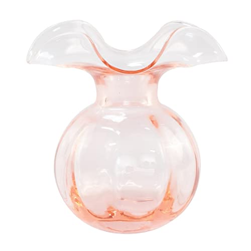 Hibiscus Glass Pink Medium Fluted Vase (Medium / Pink)