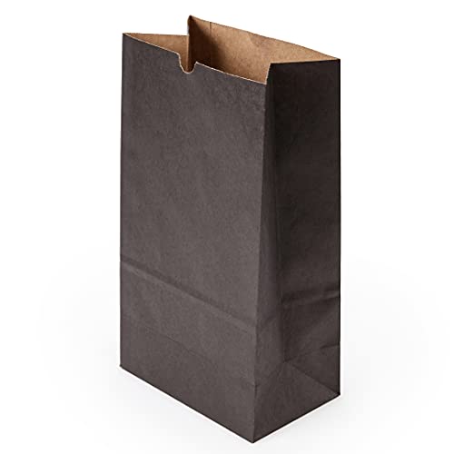 Bag Tek 12lb Paper Bags 100 Disposable Lunch Bags (12 lb / Black)