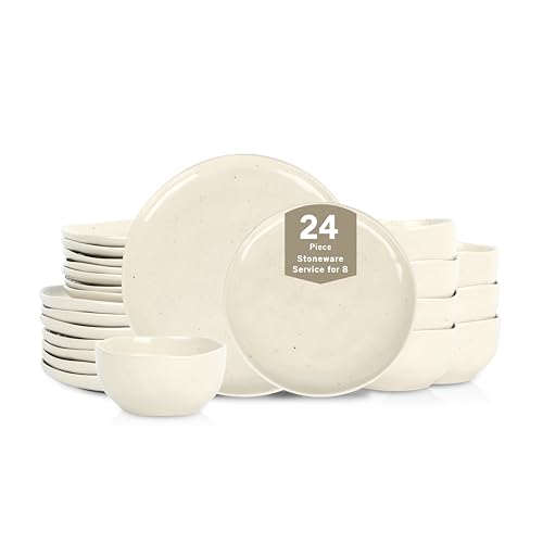 Mirella 24 Piece Dinnerware Set Stoneware (Beige / 24-Piece - Service for 8)