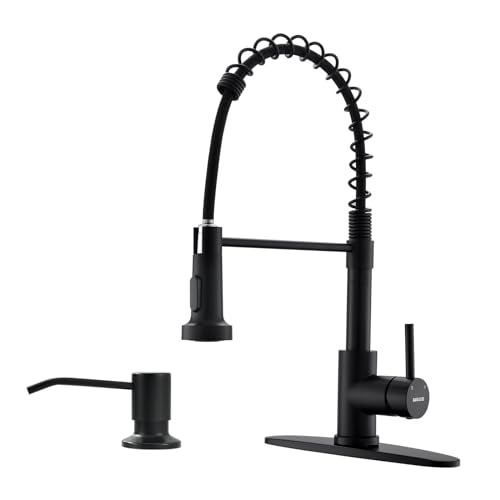 Kitchen Faucet with Soap Dispenser (Matte Black)