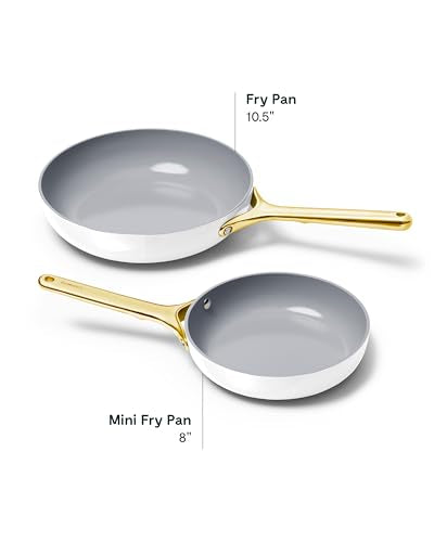 Non-Stick 2-pc Fry Pan Set (White / 2-pc Set)
