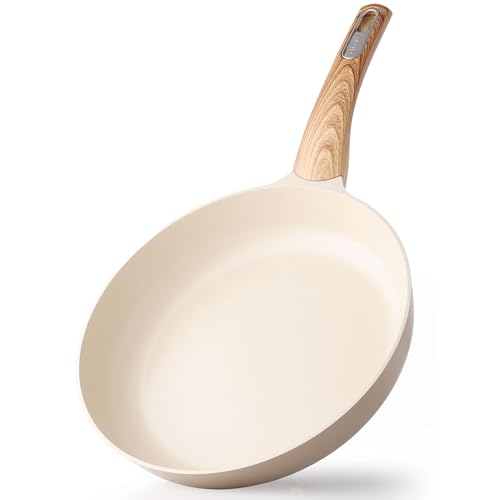 8inch Ceramic Nonstick Frying Pan Paella Pan (8 Inch / CERAMIC Taupe)