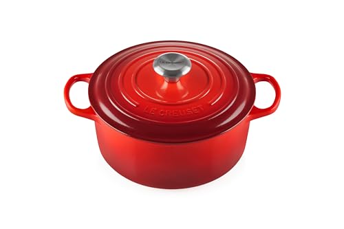 Enameled Cast Iron Round Dutch Oven (Cerise / 4.5 Qt)