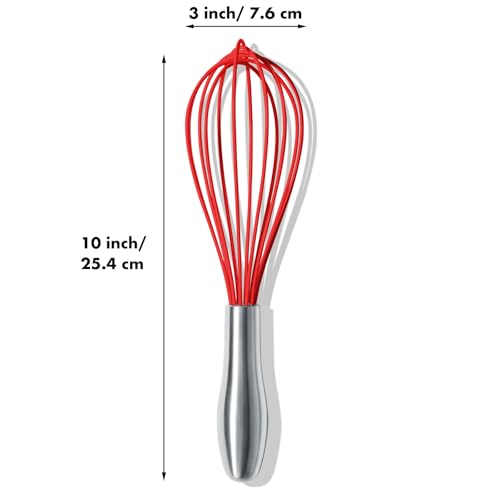 10 Inch Red Silicone Whisk (10 inch red)