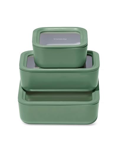 3 Piece Glass Food Storage Container Set (Sage / Food Storage Set (3x))