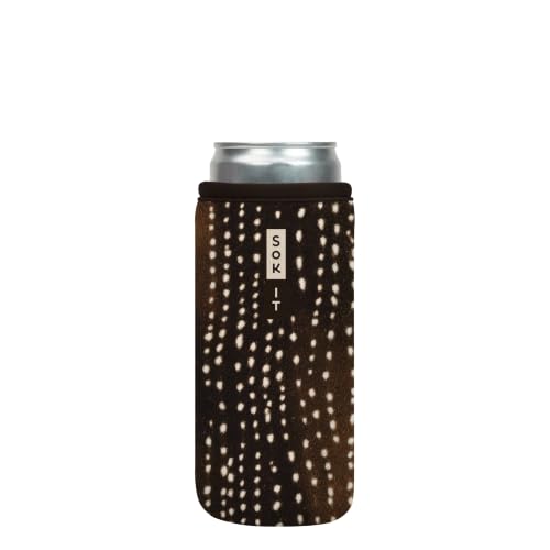 CanSok Sleeve for Beer & Soda Insulated Neoprene Cover (Doe-Eyed Darling / 12oz Slim Can Sleeve)