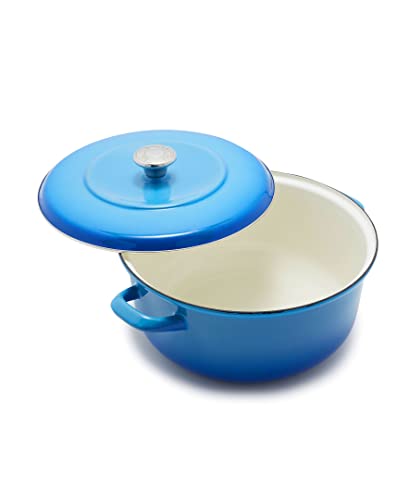 7QT Round Dutch Oven Casserole Pot with Lid (7QT Covered Casserole / Caribbean Blue)