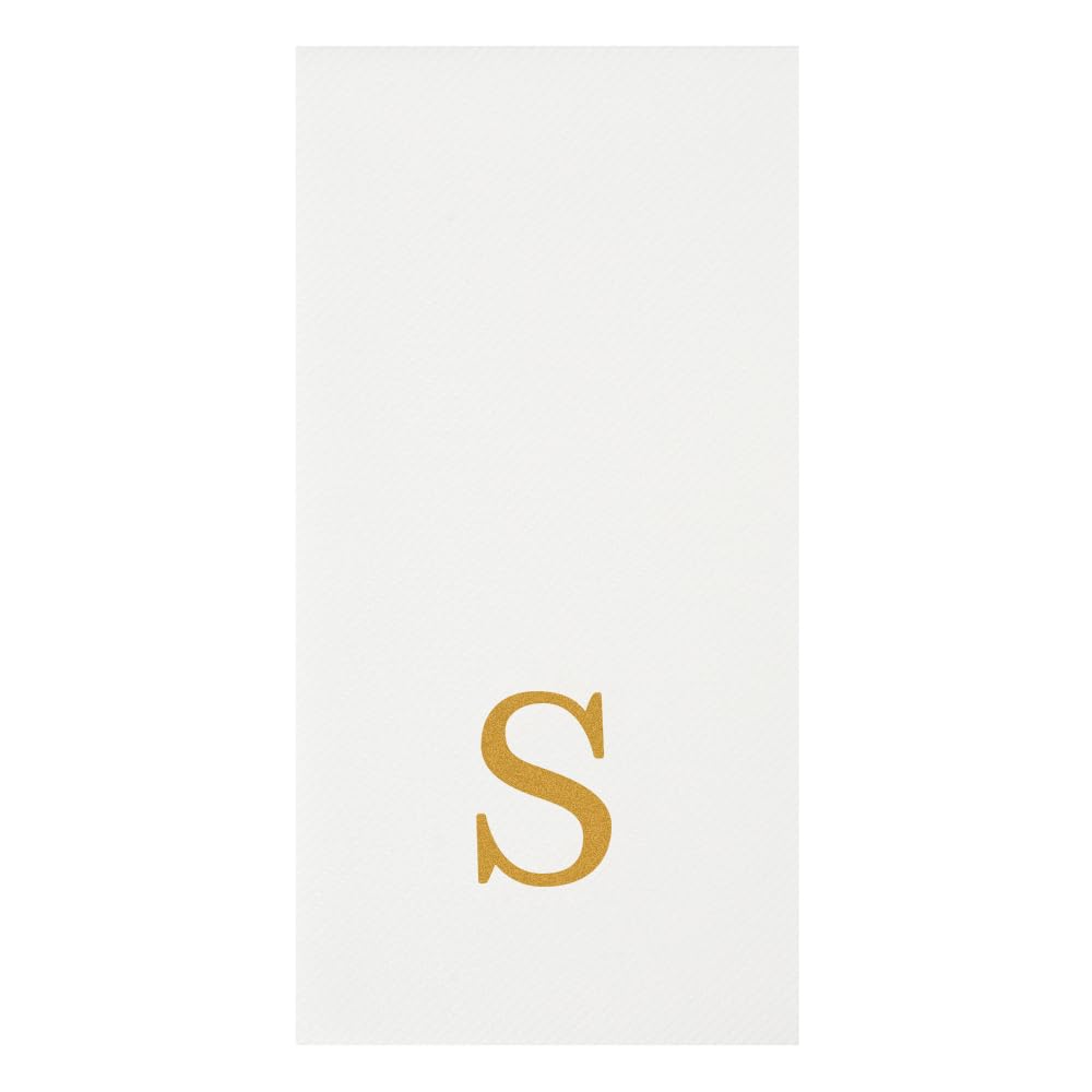 Paper Rectangle Gold Letter S Linen (Gold / 2000 Count / S)