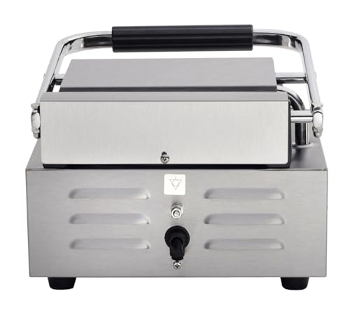 Commercial Electric Panini Sandwich Grill with Smooth Plates (Small w/ Smooth Plates)
