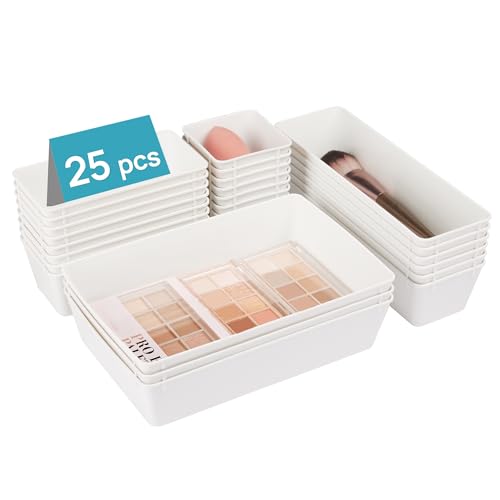 25 Pack Plastic Drawer Organizers with Non (25 Count)
