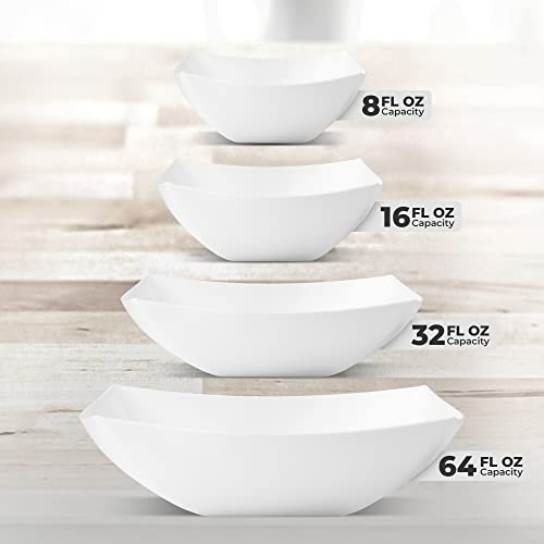 4 Pack Disposable White Plastic Party Bowls (32 OUNCE / White)