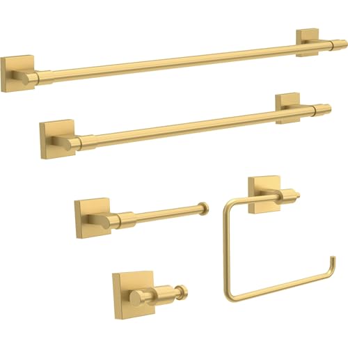 Maxted (1-Pack) 18' Towel Rack for Bathroom, Modern Gold Bar Holder Wall Mounted Rod, Hardware | Accessories MAX18-MG (18 inch / Modern Gold)