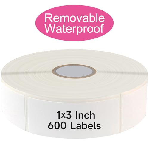 600 Blank Removable Freezer Labels with Perforation Line for Easy Distribution and Use. Waterproof and Oil (600 Pcs - 1 "x 3")
