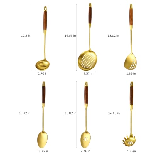 18 10 Stainless Steel Kitchen Utensils Set (Small / GOLD-6 Pieces)