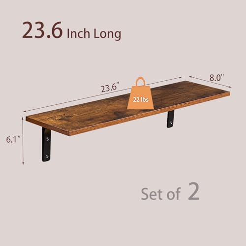 Long Wall Shelves (Rustic Brown / 23.6 Inch)