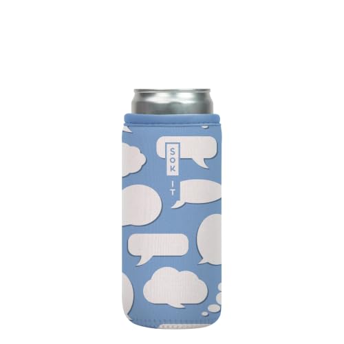 CanSok Sleeve for Beer & Soda Insulated Neoprene Cover (Big Ideas / 12oz Slim Can Sleeve)