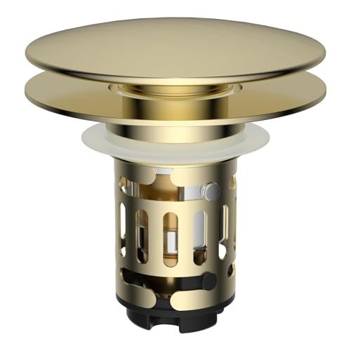Upgraded 3 in 1 Bathroom Sink Drain Strainer (Brushed Gold)