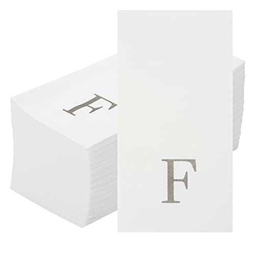 Silver F White Linen Feel Guest Towel Napkin (Silver / 2000 Count / F)