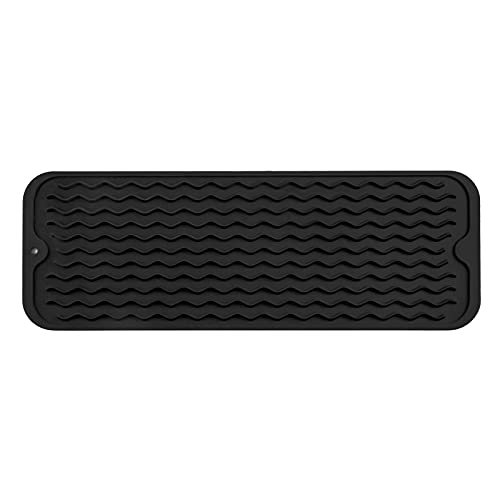 Silicone Dish Drying Mat for Multiple Usage (Black / 17"L x 6"W)