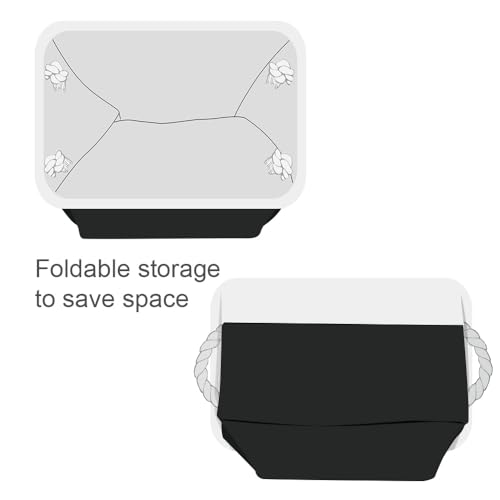 Storage Basket for Gifts Empty (White & Black / 3PCS/Large Cube - 16L×12W×12H)