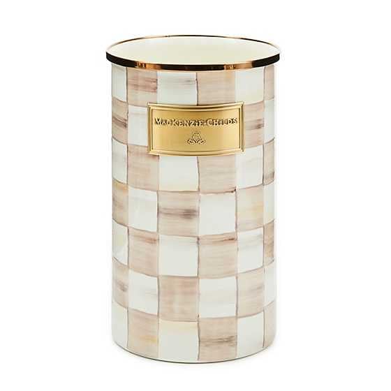 Enamel Utensil Holder (Mocha Check)