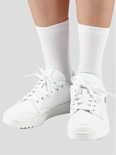 Unisex Kids Boys Girls Soft Cotton School Socks 10 (X-Large / White)