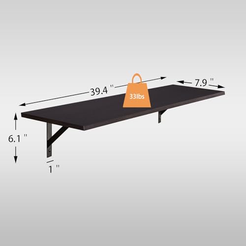 Long Wall Shelves (Espresso / 39.4 Inch)