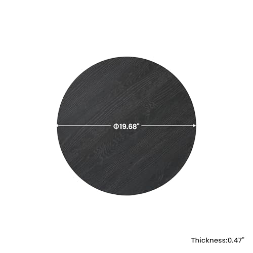 19.69" Sintered Stone Lazy Susan for Table Top (Black Wood / 50CM)