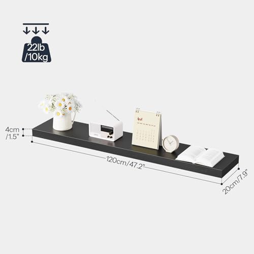 Floating Shelves for Wall (Black / 47.2 Inches)