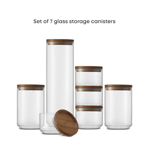 Holden 7 Piece Stackable Glass Storage Containers with Lids (72 Ounce)