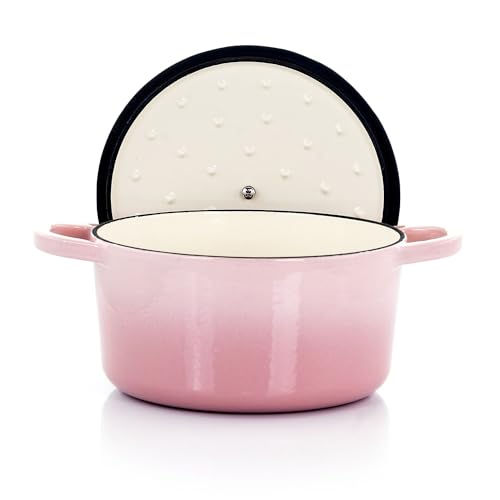Artisan Round Enameled Cast Iron Dutch Oven (Blush Pink / 3-Quart)