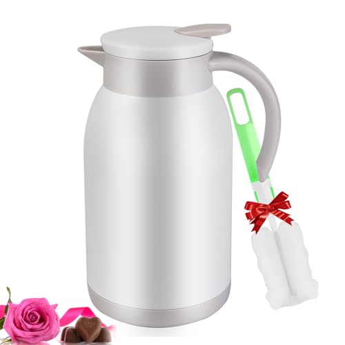 Stainless Steel Thermal Coffee Carafe Dispenser (40oz,White / 40 Ounces)