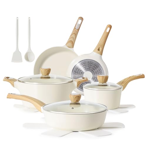 Ceramic Cookware Sets (Granite Ceramic White)