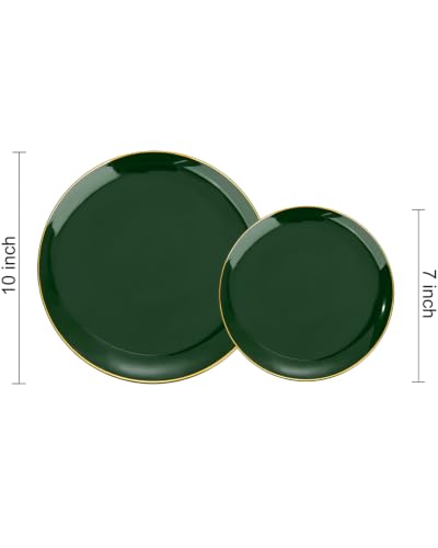 200PCS Green Plastic Plates (Green / 200 PCS)