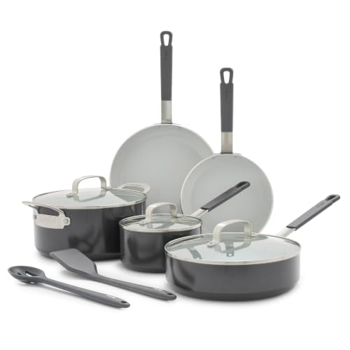 X Bobby Flay 10 Piece Ceramic Nonstick Cookware Set (10 Piece Cookware Set / Graphite)