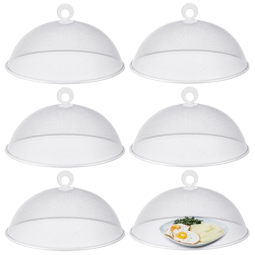 6 Pcs Metal Mesh Food Cover Outdoor Food Tents (White / 14 Inch)