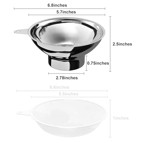 5.7 Inch X 2.78 Inch Mouth Metal Canning Funnel for Wide Mouth Mason Jars