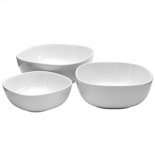 Denmark White Porcelain Chip Resistant Scratch Resistant Commercial Grade Serveware (3 PC ROUND SERVING BOWL)
