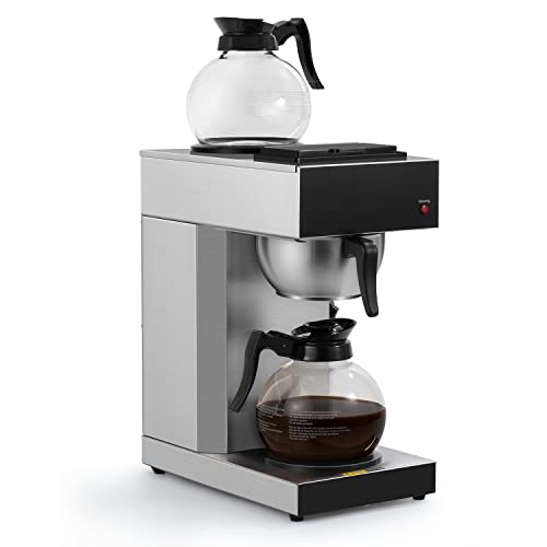 12 Cup Commercial Pour Over Coffee Maker SF (2 Glass Decanters / Stainless Steel)