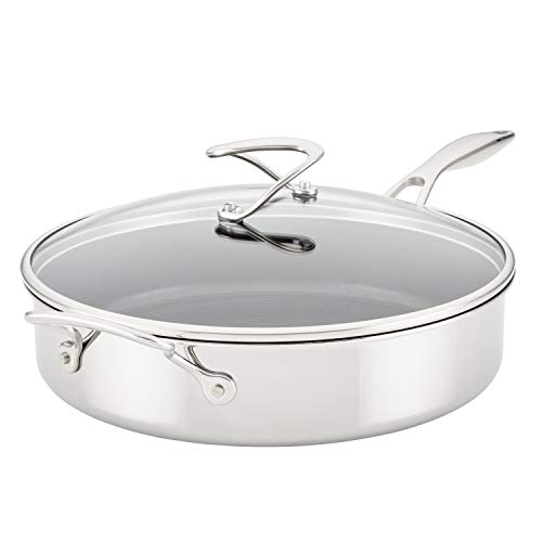 Clad Stainless Steel Saute Pan with Lid and Hybrid SteelShield and Nonstick Technology (Saute Pan (5 Quart))