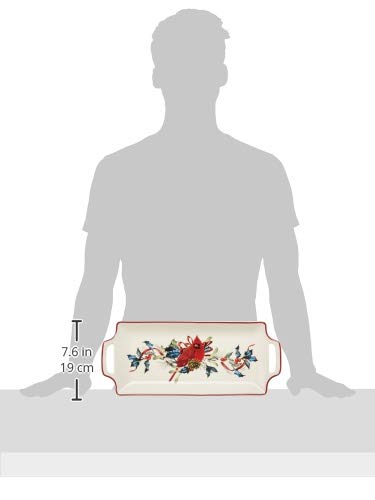 Winter Greetings Ivory Christmas Porcelain Serving Tray (Hors D'Oeuvres Tray)