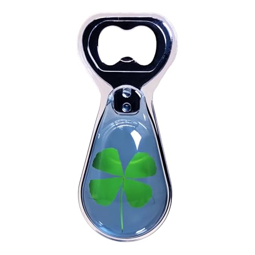 4 leaf Clover Resin Art Bottle Opener (Clear Grey)