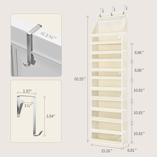 7 Tier Over the Door Organizer (Cream White / 7 Tier)