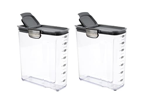 International ProKeeper+ Clear Plastic Airtight Food Baker's Kitchen Storage Organization Container Canister Set with Magnetic Accessories (2- Piece Set)