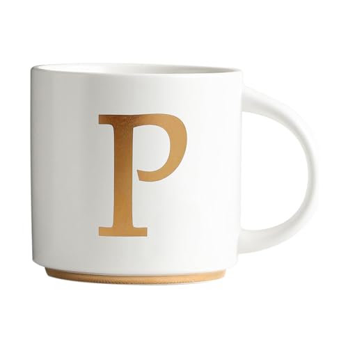 Monogram Ceramic Mugs (gold-P)
