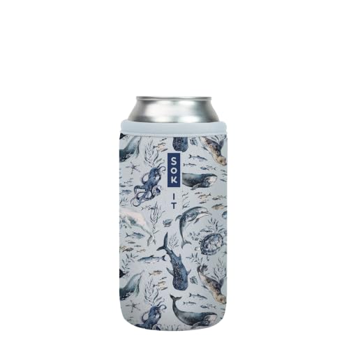 CanSok Sleeve for Beer & Soda Insulated Neoprene Cover (Ocean Echo / 16oz Can Sleeve)