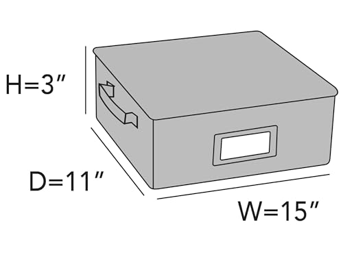 Flatware Storage Box with Removable Trays (Grey Heather / 15W x 11D x 3H)