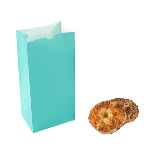Bakery Bags 100 Pack of 6.1 x 4 x 11.8 Inches Grease (8 lb / Turquoise)