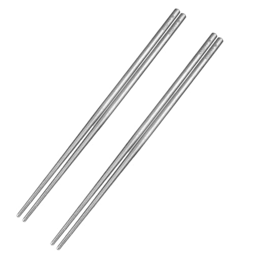 Pure Titanium Chopsticks (2 Pairs of Sliver Tiatium Chopsticks)
