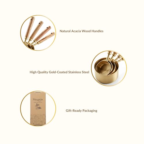 Gold Measuring Cups and Spoons Set with Leveler